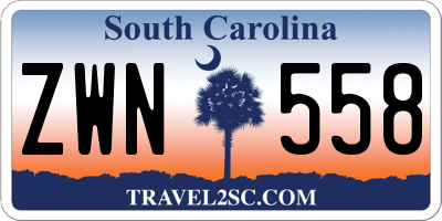 SC license plate ZWN558