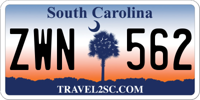 SC license plate ZWN562