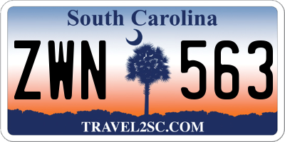 SC license plate ZWN563