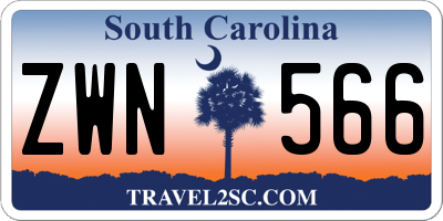 SC license plate ZWN566