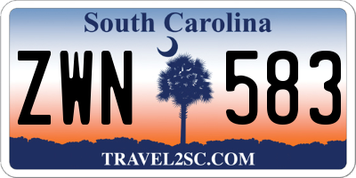 SC license plate ZWN583