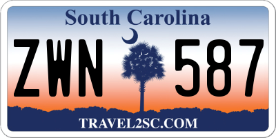 SC license plate ZWN587