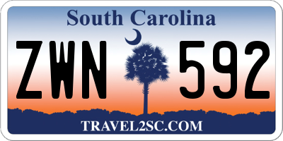 SC license plate ZWN592