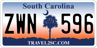 SC license plate ZWN596