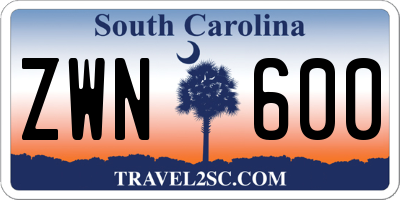 SC license plate ZWN600