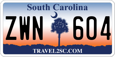 SC license plate ZWN604