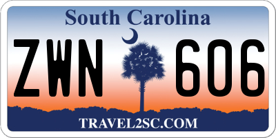 SC license plate ZWN606