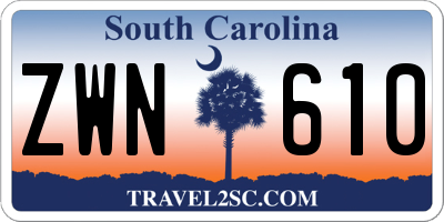 SC license plate ZWN610
