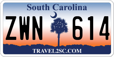 SC license plate ZWN614