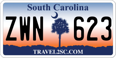 SC license plate ZWN623