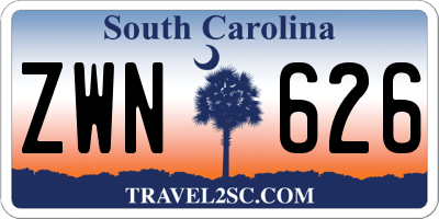 SC license plate ZWN626