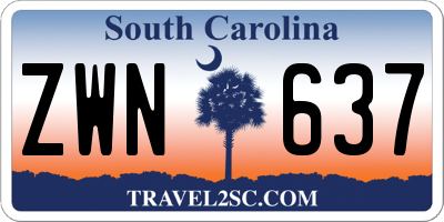 SC license plate ZWN637