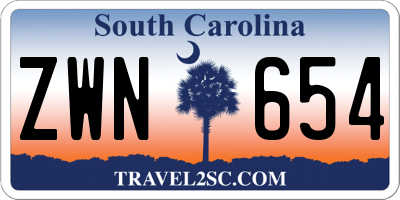 SC license plate ZWN654