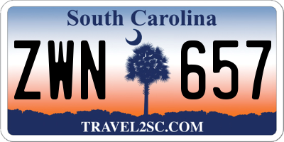 SC license plate ZWN657