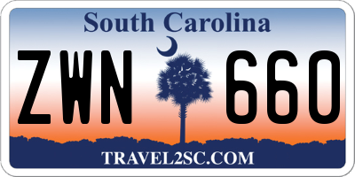 SC license plate ZWN660