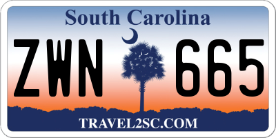 SC license plate ZWN665