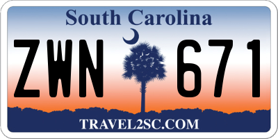 SC license plate ZWN671
