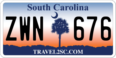 SC license plate ZWN676