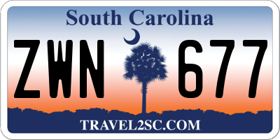 SC license plate ZWN677