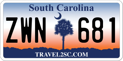 SC license plate ZWN681