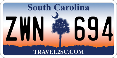 SC license plate ZWN694