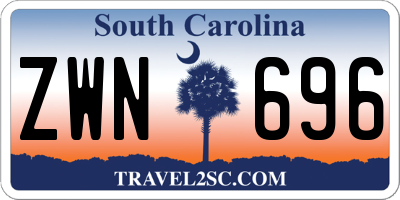 SC license plate ZWN696