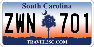 SC license plate ZWN701