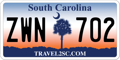 SC license plate ZWN702