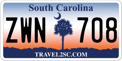SC license plate ZWN708