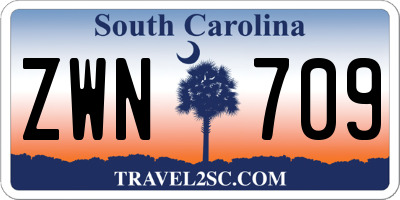 SC license plate ZWN709