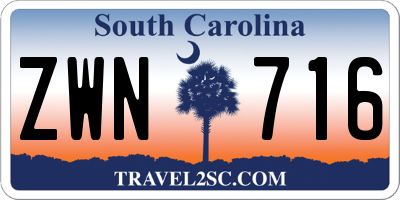 SC license plate ZWN716