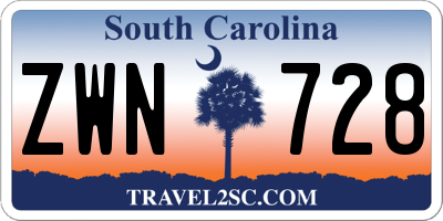 SC license plate ZWN728