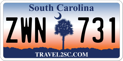 SC license plate ZWN731