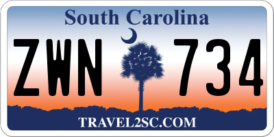 SC license plate ZWN734