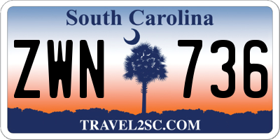 SC license plate ZWN736