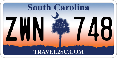 SC license plate ZWN748
