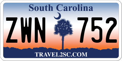 SC license plate ZWN752