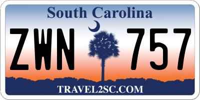 SC license plate ZWN757