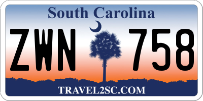 SC license plate ZWN758