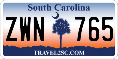 SC license plate ZWN765