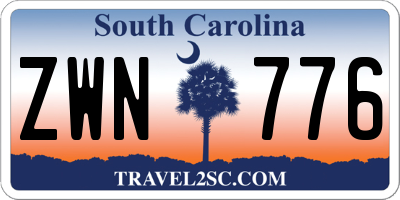SC license plate ZWN776