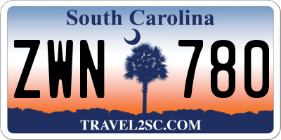 SC license plate ZWN780