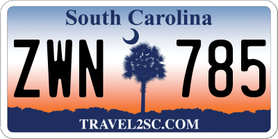 SC license plate ZWN785
