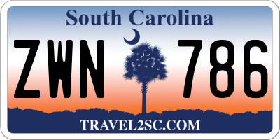 SC license plate ZWN786