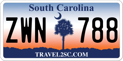 SC license plate ZWN788