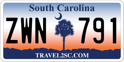 SC license plate ZWN791