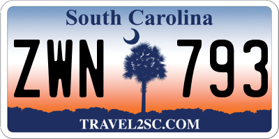 SC license plate ZWN793