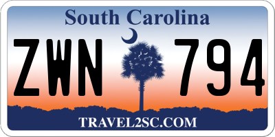 SC license plate ZWN794