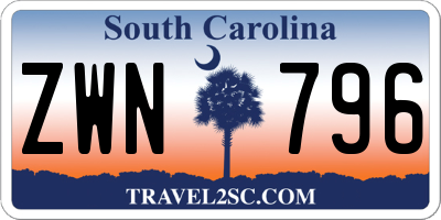 SC license plate ZWN796
