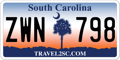 SC license plate ZWN798